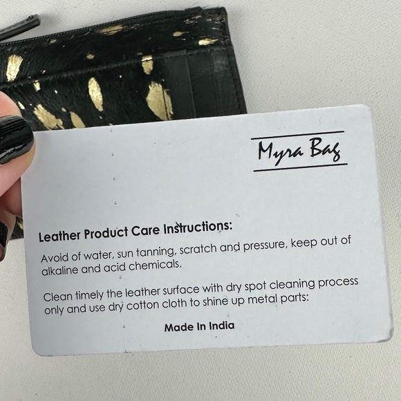NWOT Myra Bag Golden Flecks Cowhide Cardholder Wallet - Picture 9 of 9